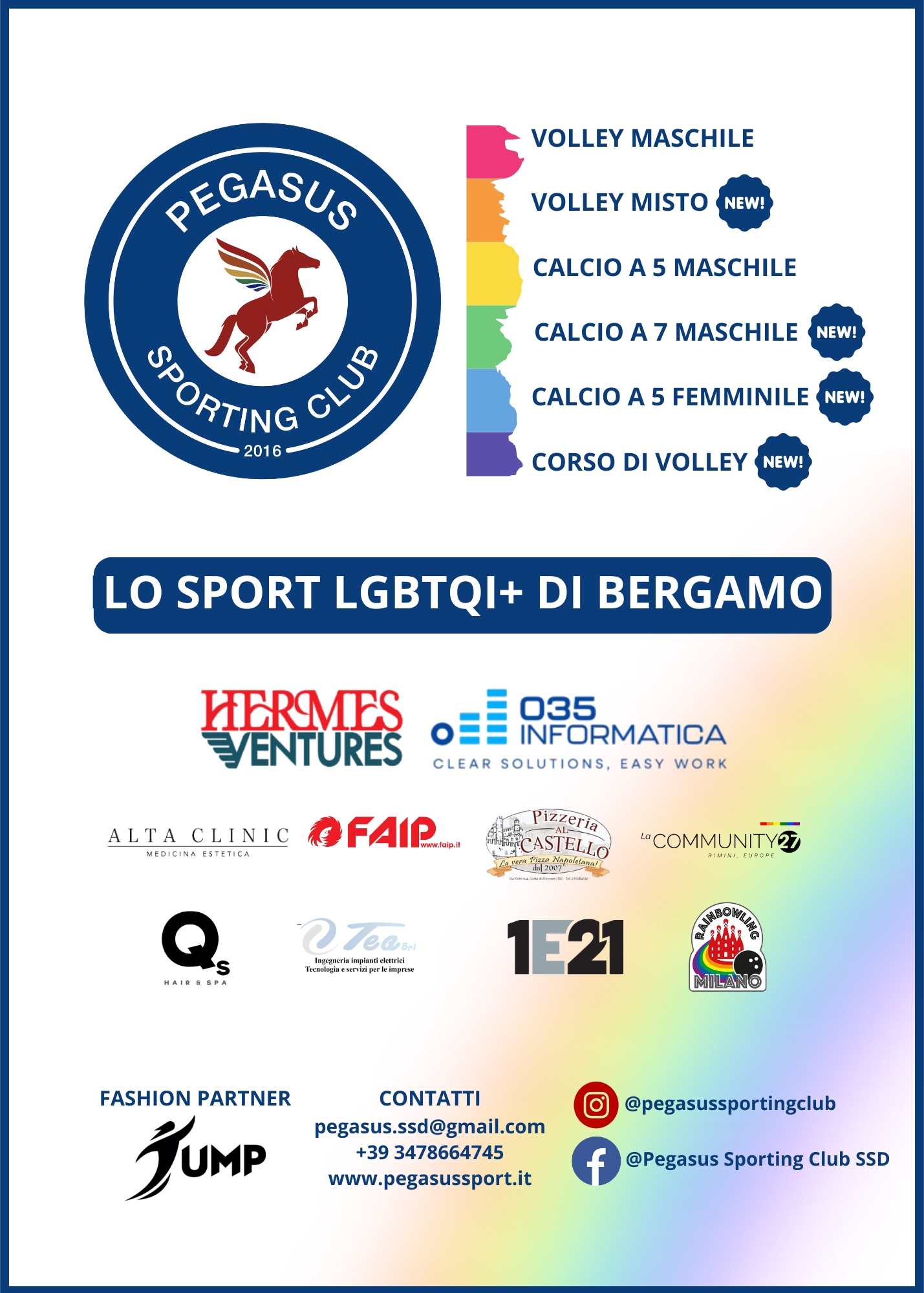 Lo Sport LGBTQI+ di Bergamo – Parte la nuova stagione sportiva della Pegasus